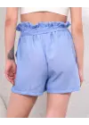 Modern Mavi Keten Şort
