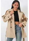 Kuşaklı Kısa Trençkot 5974 - Bej