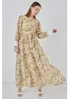 Kuşaklı Uzun Elbise 2584 - B.Sarı
