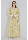 Kuşaklı Uzun Elbise 2584 - Sarı