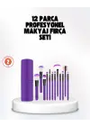 Kusursuz Makyaj İçin 12 Parça Profesyonel Fırça Seti Taşınabilir Kutu Hediyeli