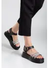 Lalen Siyah Kemerli Sandalet