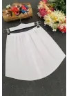 Lastikli Düğmeli Kurtarıcı Gömlek Altı Eteklik -Beyaz