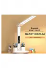 Led Dokunmatik Katlanabilir Masa Lambası Takvim Sıcaklık Saat Şarjlı Masa Lambası