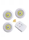 Led Lamba 3lü Uzaktan Kumandalı Yapışkanlı