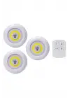 Led Lamba 3lü Uzaktan Kumandalı Yapışkanlı