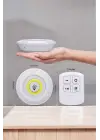 Led Lamba 3lü Uzaktan Kumandalı Yapışkanlı Beyaz Işık