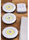 Led Lamba 3lü Uzaktan Kumandalı Yapışkanlı Beyaz Işık