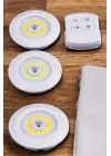 Led Lamba 3lü Uzaktan Kumandalı Yapışkanlı Beyaz Işık