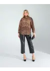 Omarı Zarif Leopar Desenli Gömlek