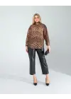 Trend Leopar Desen Gömlek