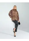 Trend Leopar Desen Gömlek