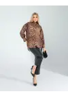 Omarı Zarif Leopar Desenli Gömlek