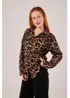Omarı Rahat Kalıp Leopar Desen Gömlek