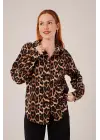 Omarı Rahat Kalıp Leopar Desen Gömlek
