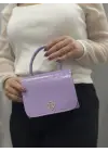 Omarı Eşsiz Tasarımlı Lila Cilt Krash Çanta