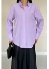 Lila Poplin Gömlek