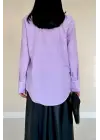 Lila Poplin Gömlek