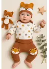 Little Fox Desenli 3lü % 100 Pamuklu Erkek Takım