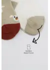 Omarı Sevimli Desenli Penye Soket Çorap Seti - Bej