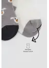 Omarı Sevimli Köpek Desenli Penye Soket Çorap Seti - Gri