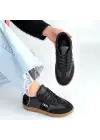 Lunga Siyah Cilt Bağcıklı Spor Ayakkabı