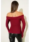 Madonna Çapraz Yaka Bluz Bordo t4331