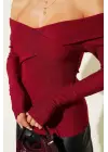 Madonna Çapraz Yaka Bluz Bordo  