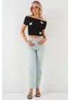 Madonna Yaka Kelebek Detaylı Bluz 957 - Siyah