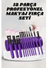 Makyaj Fırçası 12 Parça Set Yumuşak Uçlu Göz Makyajına Uygun Hafif Ve Taşınabilir Çanta