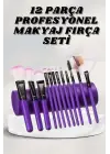 Makyaj Fırçası 12 Parça Set Yumuşak Uçlu Göz Makyajına Uygun Hafif Ve Taşınabilir Çanta