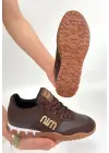 Marje Kahverengi Cilt Bağcıklı Spor Ayakkabı