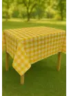 Masa Örtüsü & Piknik Örtsü -Raşel Kumaş 120 cm X 160 cm -Kare Desenli