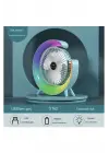 Masaüstü Vantilatör Usb Şarjlı Rgb Led Işıklı 3 Kademeli 180° Ayarlanabilir Soğutucu Fan Mavi