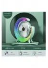 Masaüstü Vantilatör Usb Şarjlı Rgb Led Işıklı 3 Kademeli 180° Ayarlanabilir Soğutucu Fan Yeşil