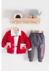 Mause Gömlek Yakalı 3lü Erkek Bebek Takımı