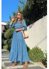 Mavi Gömlek Elbise