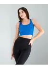 Omarı Mavi Kalın Askılı Crop Üst - Trendsetter Stiliyle!
