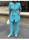 Omarı Şık Ceket ve Pantolon Takımı - Mavi