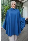 Omarı Şık Mavi Şal Yaka Panço