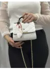 Omarı Elegant Beyaz Deri Çanta