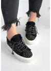 Omarı Guji Siyah Kot Bağcıklı Sneaker