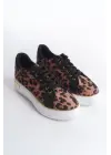Omarı Leopard Desenli Rahat ve Tarz Bayan Spor Ayakkabı