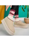 Omarı Elegant Bej Kadın Botu