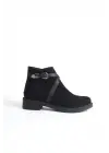 Omarı Şık Siyah Bayan Bot - Rahat Lastikli Süet Tabanlı Ayakkabı