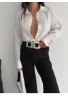 Omarı Çizgili Oversize Gömlek - Rahat ve Şık Kombinler İçin