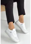 Merja Beyaz Deri Bağcıklı Spor Ayakkabı