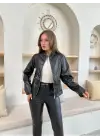Mevsimlik deri ceket siyah st255510
