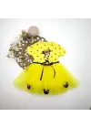 Omarı Mickey Baskılı Puantiyeli Bebek Tütü Elbisesi - Sarı