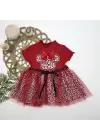 Omarı Fiyonklu Mickey Astarlı Kız Bebek Tütü Elbisesi - Kırmızı